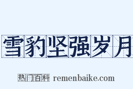 雪豹坚强岁月是什么意思的图片